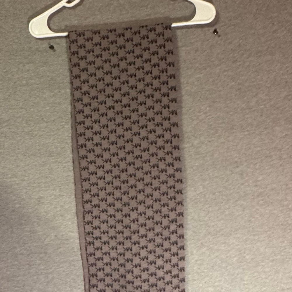 Gray and Black Michael Kors Patterned Scarf